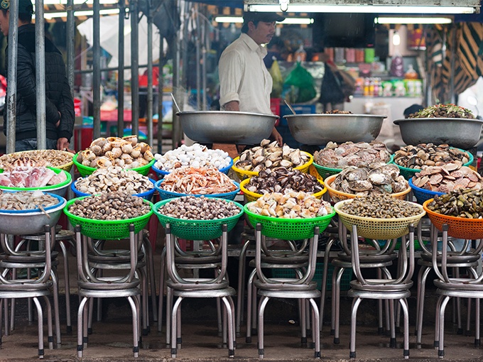 marche de fruits de mer